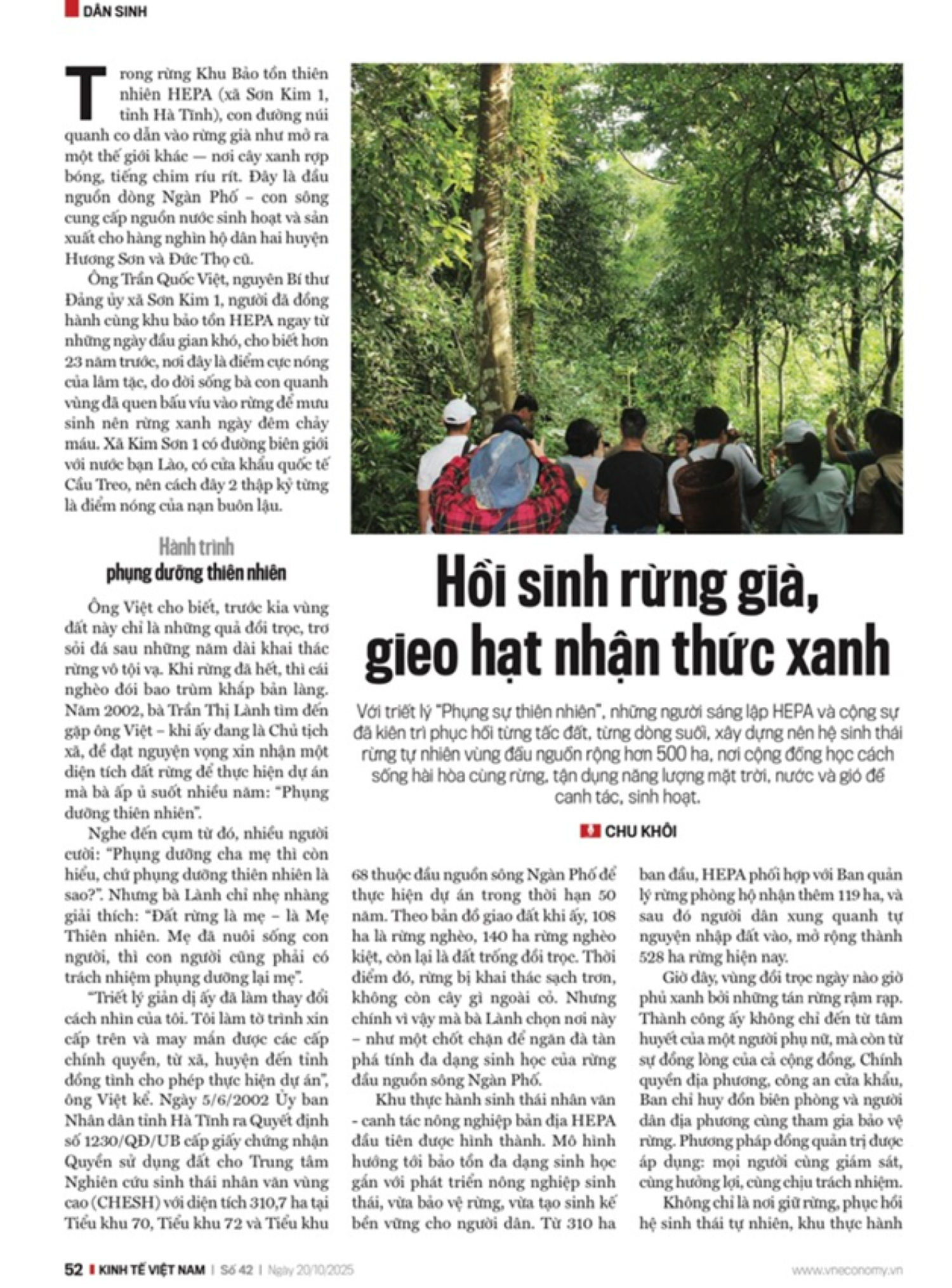Hồi sinh rừng già, gieo hạt nhận thức xanh - Ảnh 1