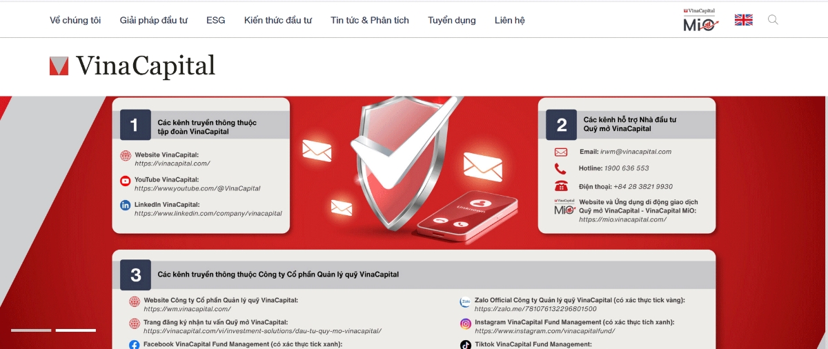 Trang web của VinaCapital.