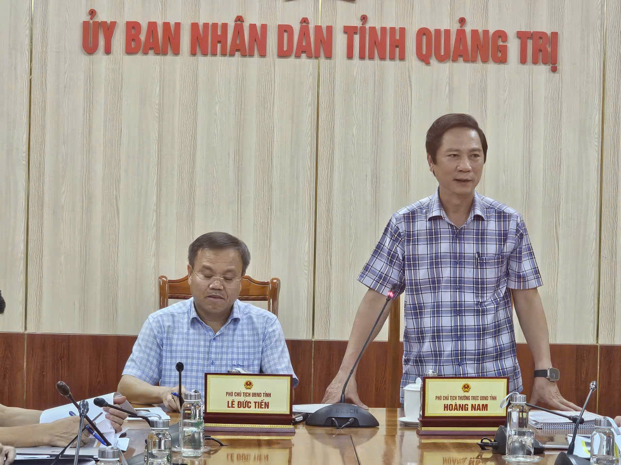 Phó Chủ tịch Thường trực UBND tỉnh Hoàng Nam kết luận cuộc họp. Ảnh: Trường Nhật