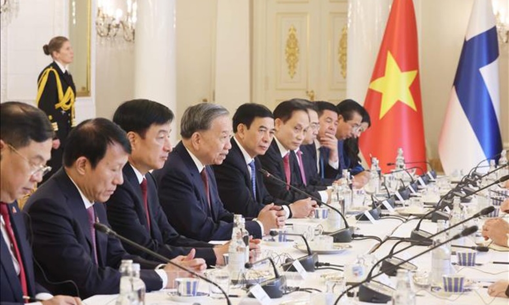 Tổng Bí thư Tô Lâm đã có cuộc hội đàm với Tổng thống Phần Lan Alexander Stubb - Ảnh: TTXVN