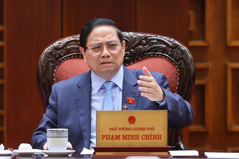 Thủ tướng Phạm Minh Chính phát biểu kết luận tại cuộc họp của Thường trực Chính phủ - Ảnh: VGP