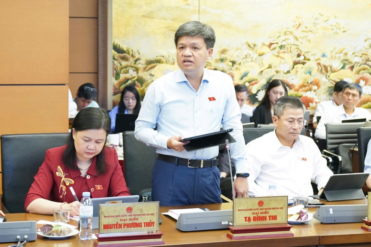 Đại biểu Tạ Đình Thi phát biểu. Ảnh: Quốc Hội