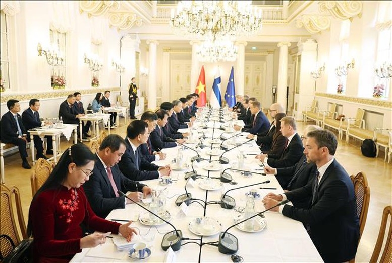 Hai bên nhất trí thúc đẩy hợp tác trên nhiều lĩnh vực, đặc biệt trong các lĩnh vực hai bên cần đẩy mạnh phát triển trong thời gian tới - Ảnh: TTXVN