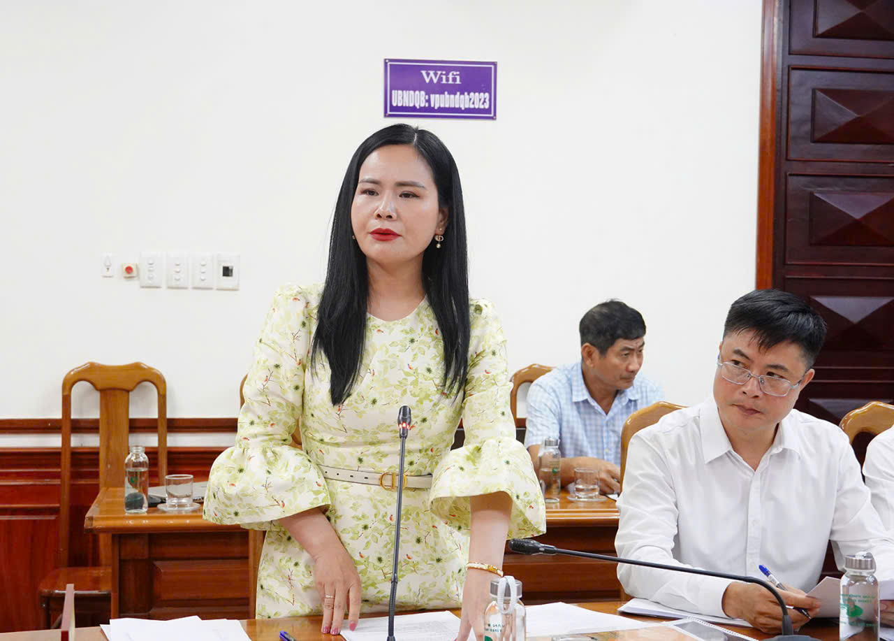 Đại diện Công ty Cổ phần Tập đoàn T&T báo cáo, đề xuất các dự án tại cuộc họp. Ảnh: Trường Nhật