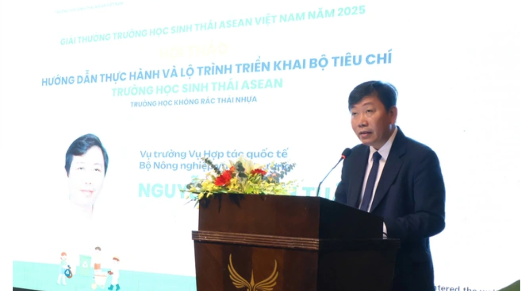 Ông Nguyễn Đỗ Anh Tuấn, Vụ trưởng Vụ Hợp tác quốc tế, phát biểu tại hội thảo