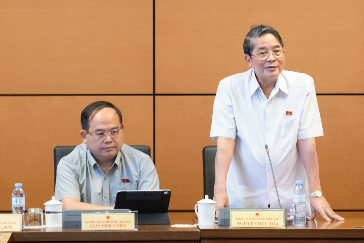 Phó Chủ tịch Quốc hội Nguyễn Đức Hải phát biểu tại Phiên thảo luận ở Tổ 16.