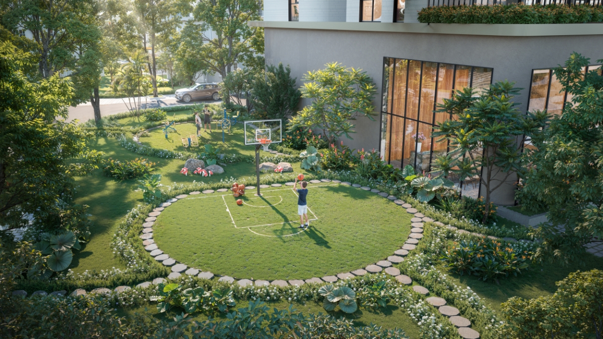 Cảnh quan tiện ích ngay dưới chân tòa nhà.