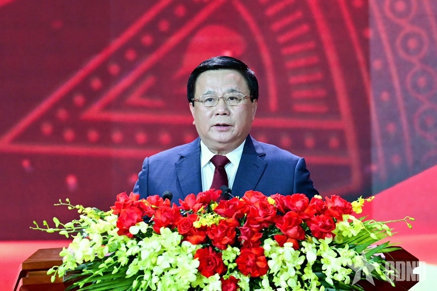 GS. TS Nguyễn Xuân Thắng phát&nbsp; biểu tổng kết Cuộc thi lần thứ năm. Ảnh: QĐND