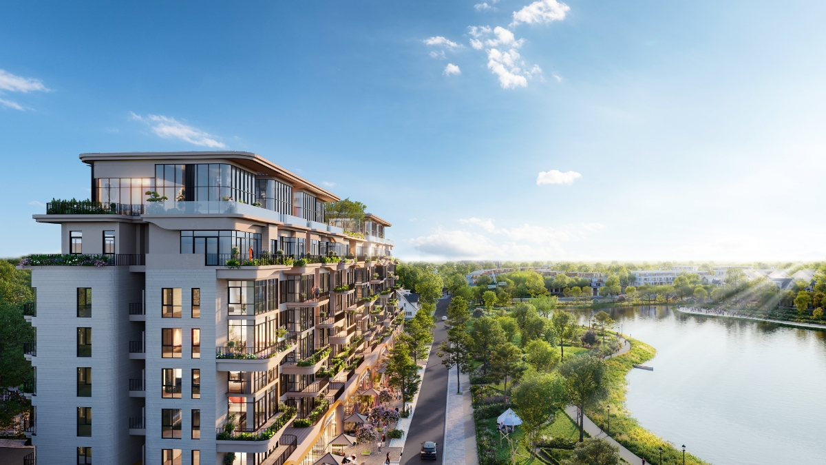 Trung tầng Swanlake Residences hữu hạn với 108 căn hộ cao cấp.