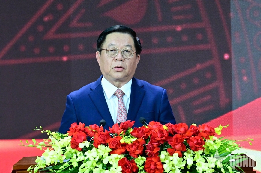 Ông Nguyễn Trọng Nghĩa, Trưởng Ban Tuyên giáo và Dân vận Trung ương, Phó Trưởng Ban Chỉ đạo 35 Trung ương, phát động Cuộc thi lần thứ sáu, năm 2026. Ảnh: QĐND