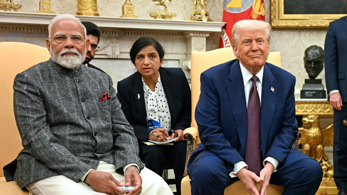 Tổng thống Mỹ Donald Trump tiếp Thủ tướng Ấn Độ Narendra Modi tại Nhà Trắng ngày 13/2/2025 - Ảnh: Getty Images