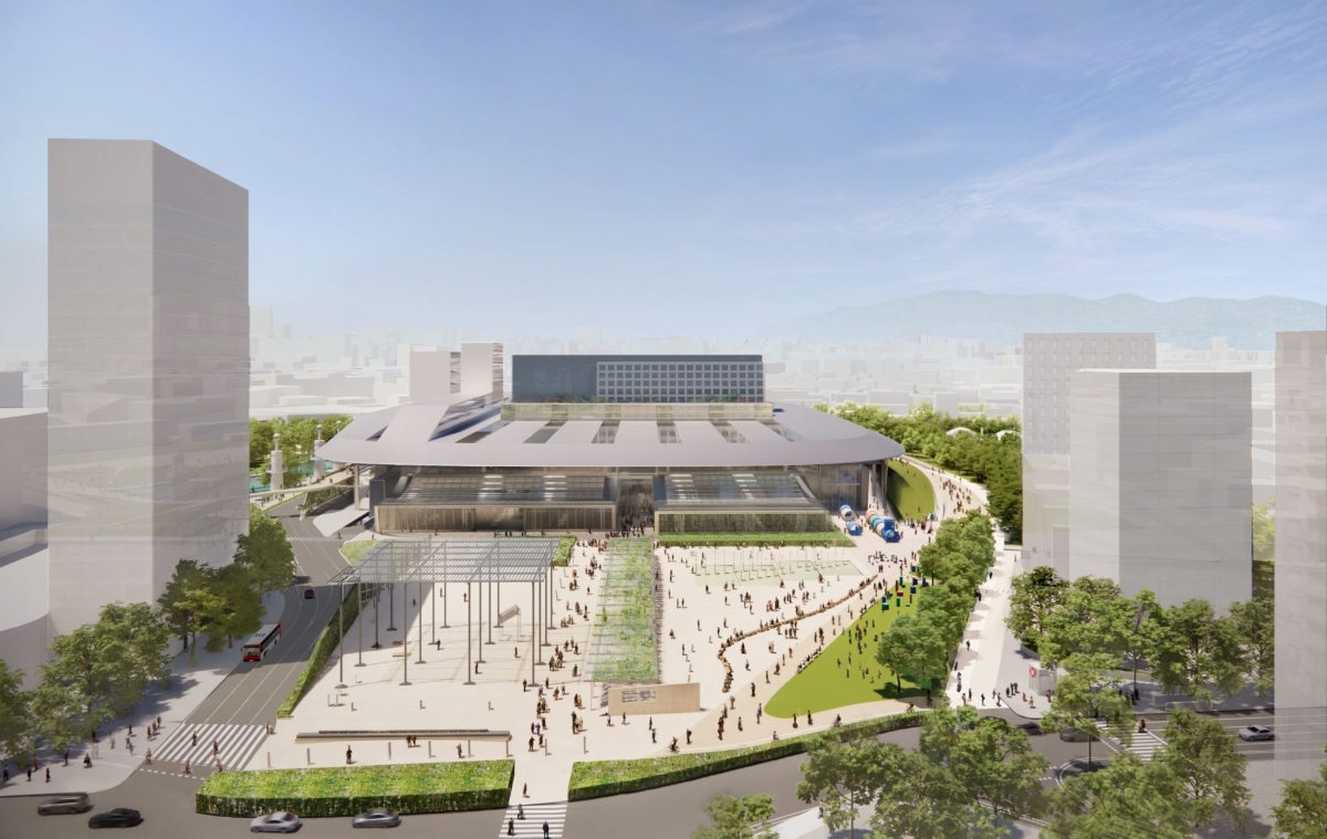 Phối cảnh ga tàu Barcelona Sants mới, xanh hơn và tiện nghi hơn.