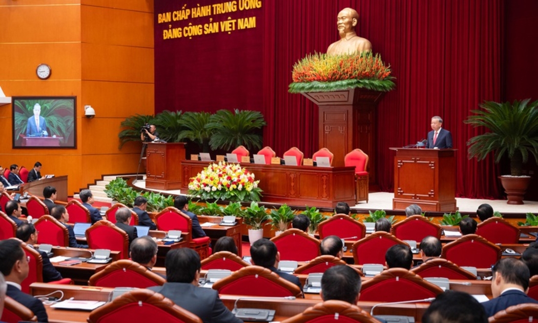 Tổng Bí thư Tô Lâm phát biểu bế mạc Hội nghị lần thứ 13 Ban Chấp hành Trung ương Đảng khóa XIII. Ảnh: VGP