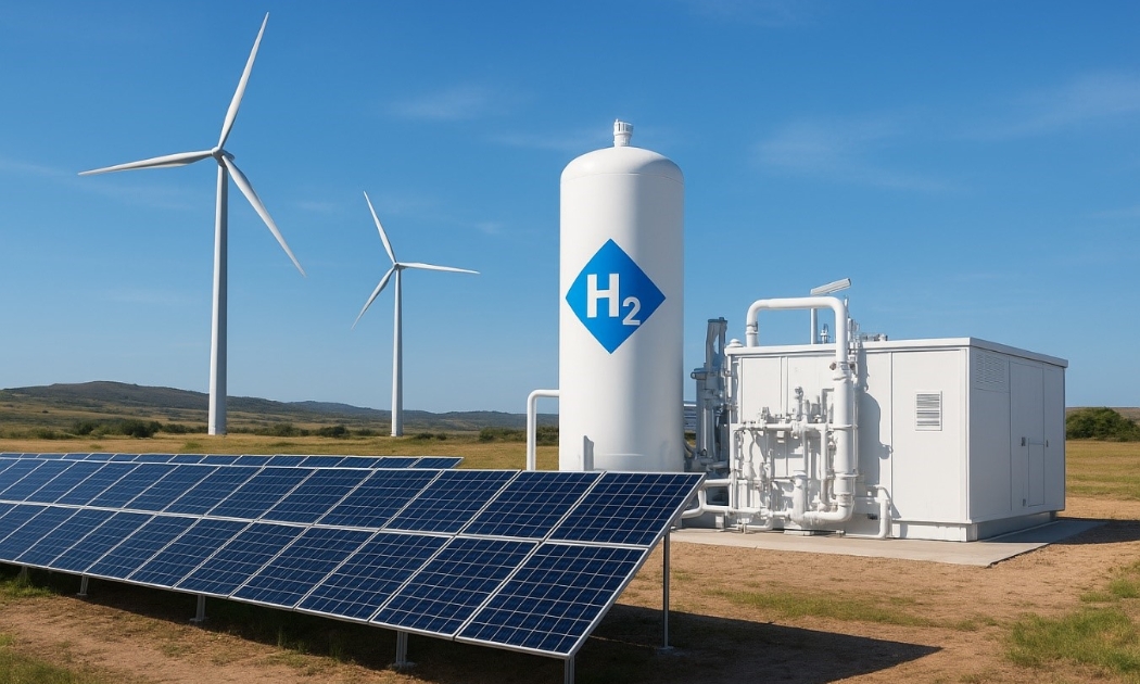 Nhà máy sản xuất hydro xanh tại Canada, sử dụng năng lượng gió và mặt trời cho quá trình điện phân nước - biểu tượng cho xu hướng năng lượng sạch trong kỷ nguyên mới. (Nguồn ảnh: Canadian Energy Centre)