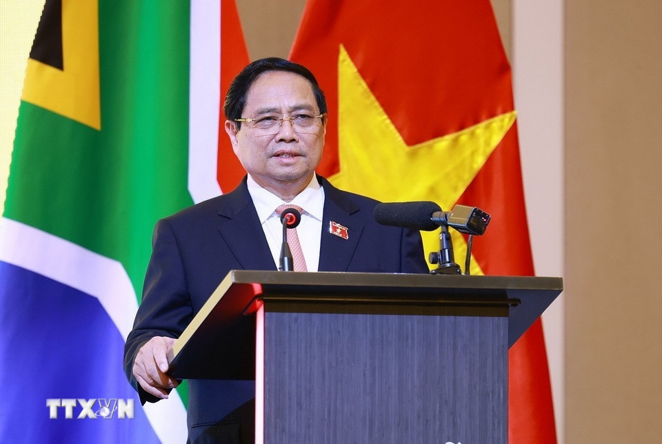 Thủ tướng Phạm Minh Chính phát biểu tại diễn đàn. Ảnh: TTXVN.