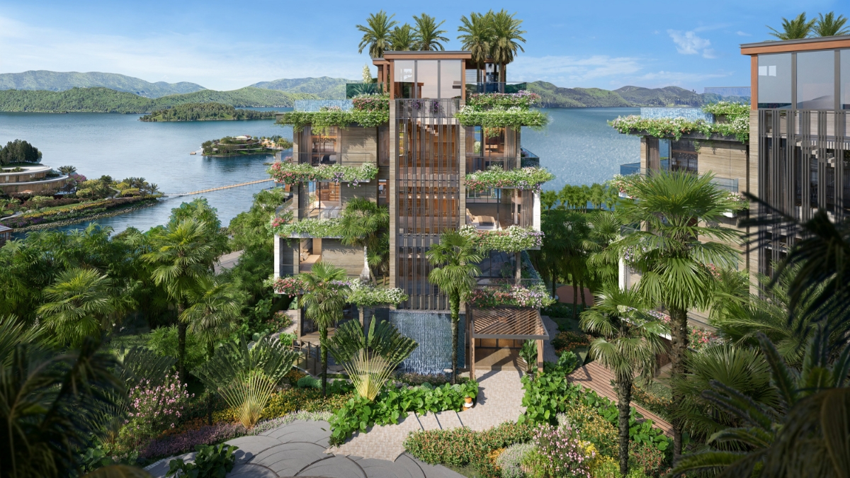 Bộ sưu tập 108 dinh thự Flamingo Maison 108 trong lòng Hồ Núi Cốc.