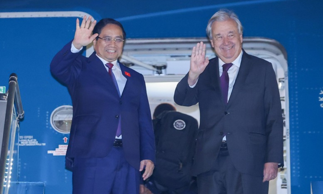 Thủ tướng Chính phủ và Tổng Thư ký Liên Hợp Quốc António Guterres sẽ cùng bay sang Malaysia tham dự Hội nghị Cấp cao ASEAN 47 và các hội nghị cấp cao - Ảnh: VGP