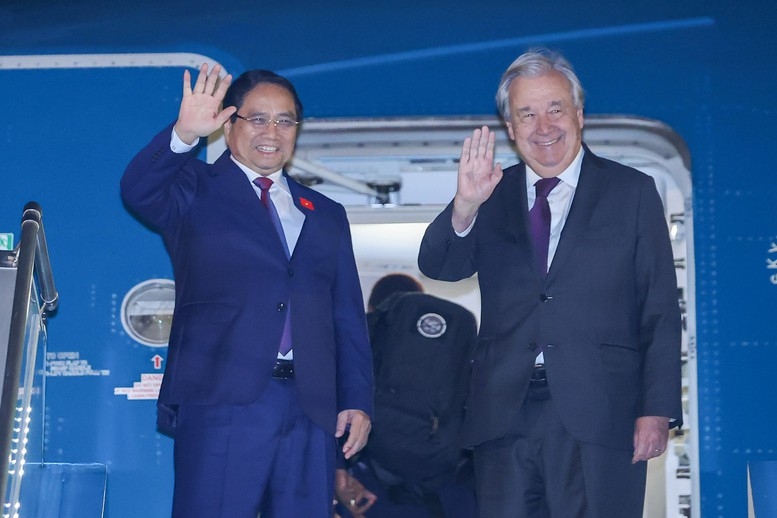 Thủ tướng Chính phủ và Tổng Thư ký Liên Hợp Quốc António Guterres sẽ cùng bay sang Malaysia tham dự Hội nghị Cấp cao ASEAN 47 và các hội nghị cấp cao - Ảnh: VGP