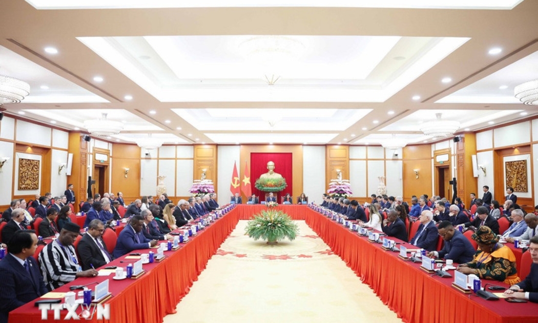 Quang cảnh buổi tiếp đón. Ảnh: TTXVN