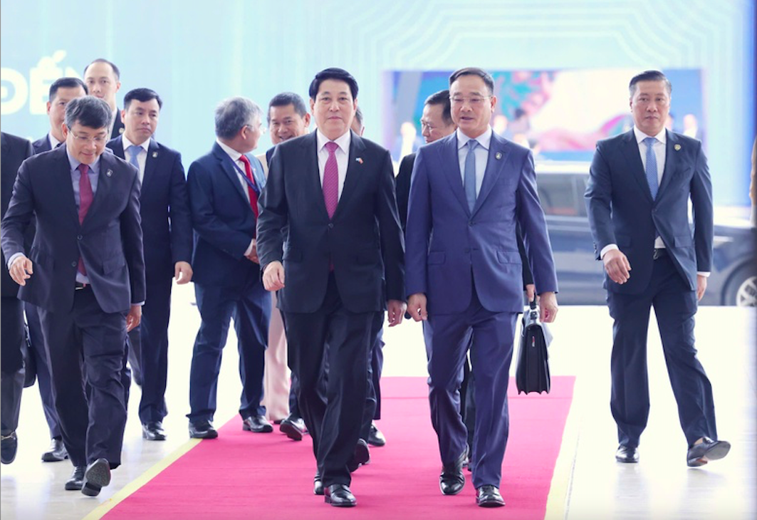 Chủ tịch nước Lương Cường đến dự Lễ mở ký Công ước Hà Nội - Ảnh VGP.