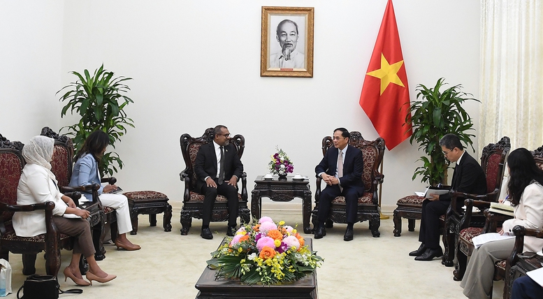 Phó Thủ tướng Chính phủ Bùi Thanh Sơn tiếp Bộ trưởng Ngoại giao Maldives Abdulla Khaleel