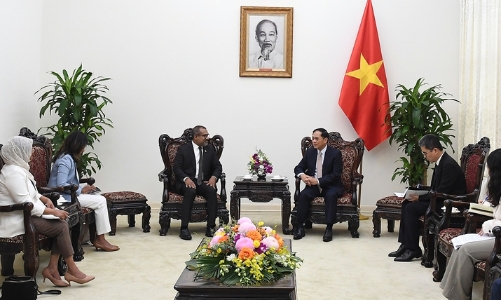 Phó Thủ tướng Chính phủ Bùi Thanh Sơn tiếp Bộ trưởng Ngoại giao Maldives Abdulla Khaleel