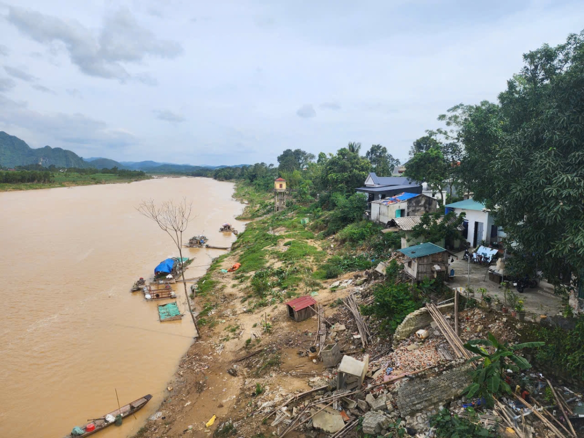 Nhiều đoạn sông Chu chảy qua xã Lam Sơn (Thanh Hóa) đang sạt lở mạnh