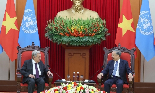 Tổng Bí thư tiếp Tổng thư ký Liên Hợp Quốc