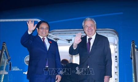 Tổng Thư ký Liên hợp quốc António Guterres kết thúc chuyến thăm chính thức Việt Nam và dự Lễ mở ký Công ước Hà Nội
