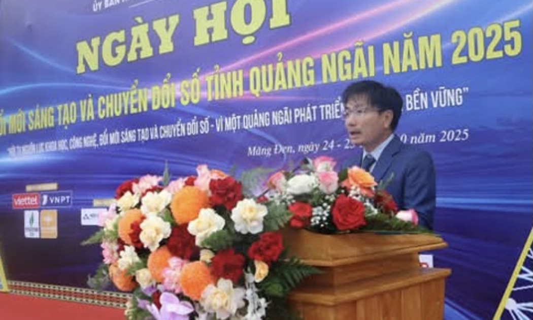 Phó Chủ tịch UBND tỉnh Quảng Ngãi Nguyễn Ngọc Sâm, phát biểu tại Ngày hội
