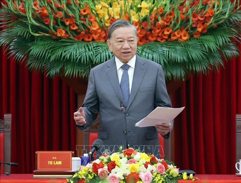 Tổng Bí thư Tô Lâm phát biểu. Ảnh: TTXVN