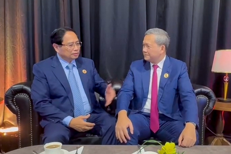 Thủ tướng Phạm Minh Chính gặp Thủ tướng Campuchia Hun Manet - Ảnh: VGP