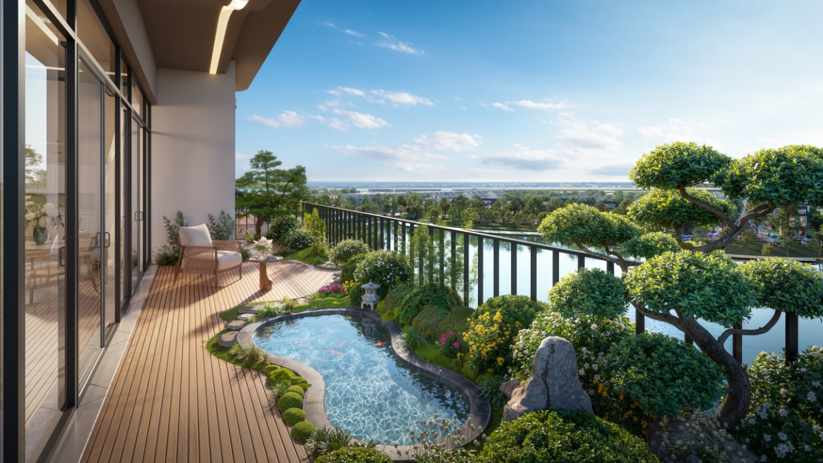 Sân vườn penthouse lên đến 120m2.