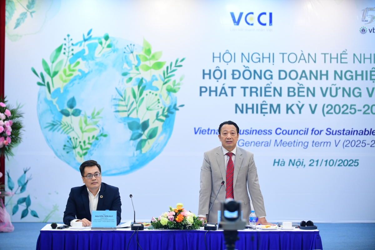 Ông Nguyễn Quang Vinh, Phó Chủ tịch VCCI, Chủ tịch VBCSD nhấn mạnh trong hành trình phát triển mới VBCSD sẽ tiếp tục tăng cường vai trò cầu nối giữa Chính phủ và doanh nghiệp hướng tới phát triển bền vững doanh nghiệp.