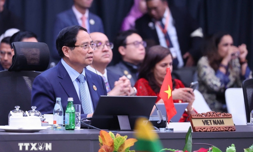 Thủ tướng Phạm Minh Chính tham dự Phiên toàn thể Hội nghị Cấp cao ASEAN lần thứ 47 và Lễ trao Nghị định thư thứ hai sửa đổi Hiệp định Thương mại Hàng hóa ASEAN (ATIGA). Ảnh: TTXVN.