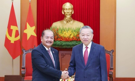 Tổng Bí thư Tô Lâm tiếp Đoàn đại biểu Đảng Nhân dân Cách mạng Lào sang thăm và dự Hội thảo Lý luận lần thứ XII