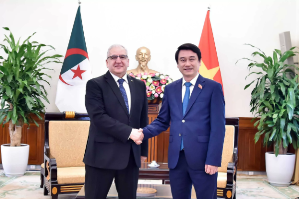 Thứ trưởng Ngoại giao Lê Anh Tuấn và Tổng thư ký Bộ Ngoại giao, Cộng đồng người Algeria ở nước ngoài và Các vấn đề châu Phi Lounes Magramane đồng chủ trì Tham vấn chính trị Việt Nam - Algeria lần thứ 4. Ảnh: Thế giới & Việt Nam.
