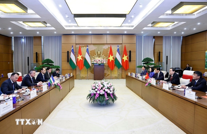 Quang cảnh buổi tiếp đón. Ảnh: TTXVN