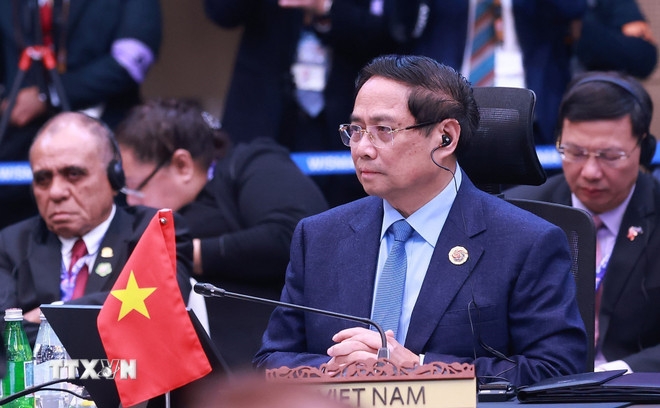 Thủ tướng Phạm Minh Chính dự Hội nghị Cấp cao ASEAN-Liên hợp quốc lần thứ 15. Ảnh: TTXVN