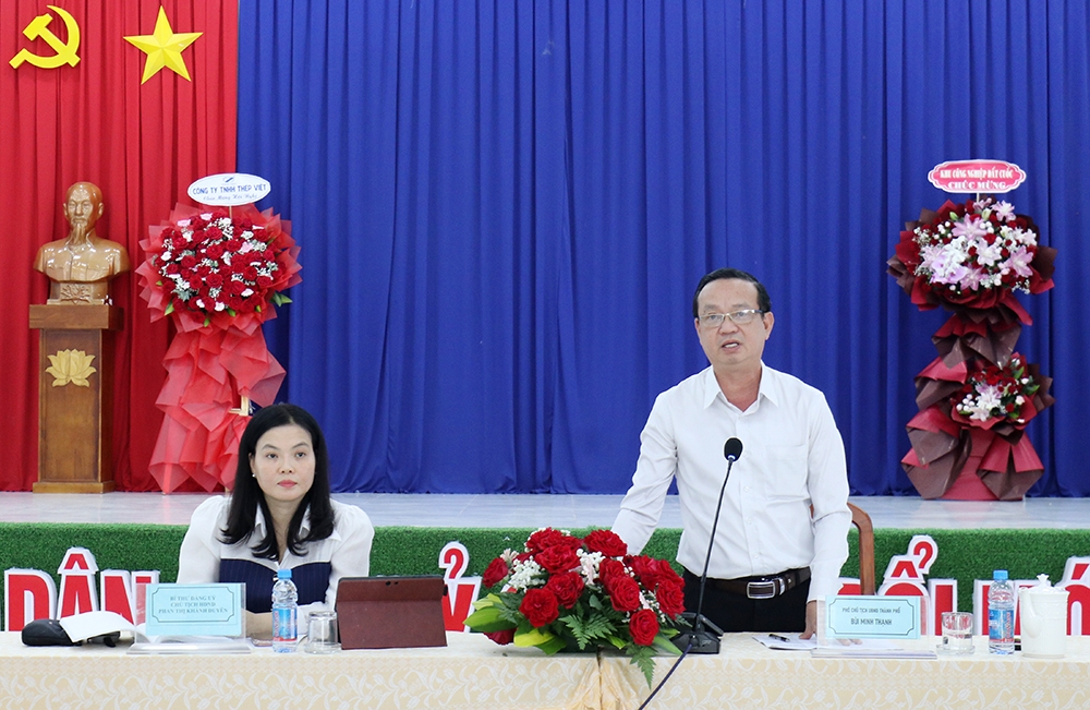 Phó Chủ tịch UBND Thành phố Bùi Minh Thạnh phát biểu tại buổi làm việc - Ảnh: Cổng thông tin điện tử TP. Hồ Chí Minh.