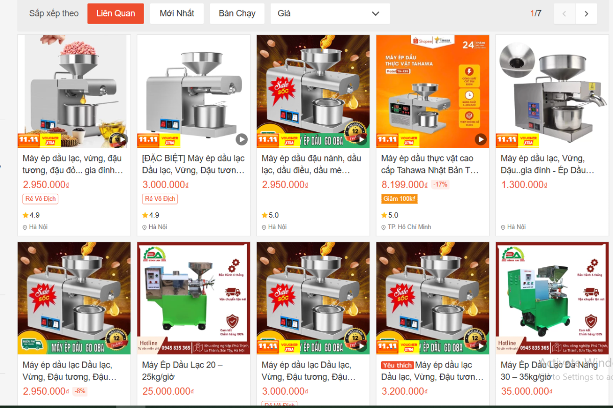 Trên thị trường cũng xuất hiện các loại máy ép dầu mini có thể sử dụng tại nhà.