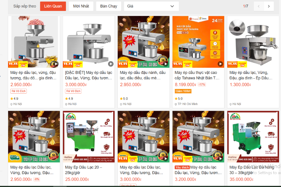 Trên thị trường cũng xuất hiện các loại máy ép dầu mini có thể sử dụng tại nhà.