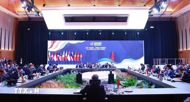 Hội nghị Cấp cao ASEAN-Trung Quốc lần thứ 28. Ảnh: TTXVN.