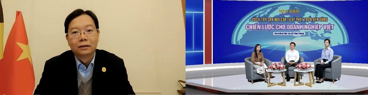 Tại toạ đàm “Cách tiếp cận mới của EU về phát triển bền vững: Chiến lược cho doanh nghiệp Việt” được tổ chức theo hình thức trực tiếp và trực tuyến.