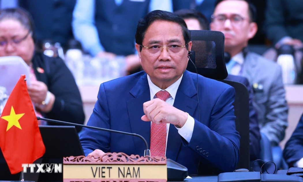 Thủ tướng Phạm Minh Chính tham dự và phát biểu tại Hội nghị Cấp cao ASEAN-Trung Quốc lần thứ 28. Ảnh: TTXVN.
