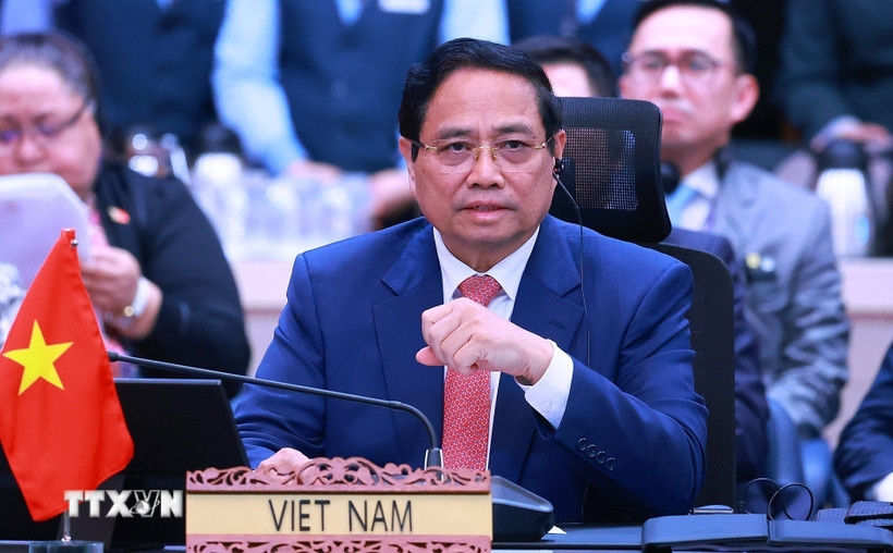 Thủ tướng Phạm Minh Chính tham dự và phát biểu tại Hội nghị Cấp cao ASEAN-Trung Quốc lần thứ 28. Ảnh: TTXVN.