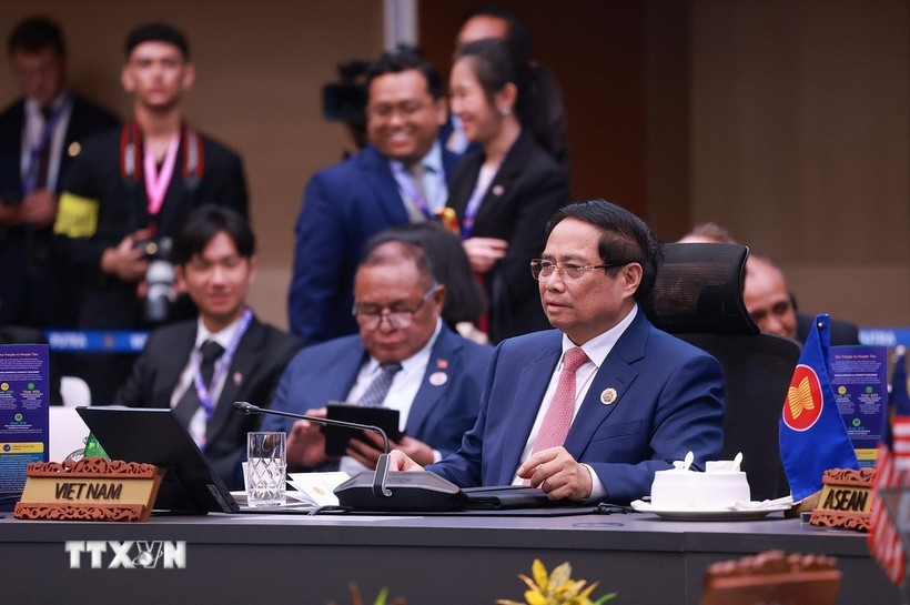 Thủ tướng Phạm Minh Chính phát biểu tại Hội nghị Cấp cao ASEAN-Australia lần thứ 5. Ảnh: TTXVN.
