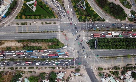 Khu vực thi công nút giao An Phú.