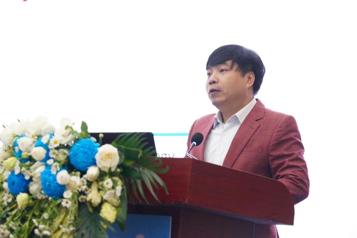 TS. Lê Vũ Toàn, Chuyên gia khởi nghiệp, Trung tâm Phát triển doanh nghiệp khởi nghiệp, Cục Khởi nghiệp và Doanh nghiệp công nghệ trình bày tại Diễn đàn.