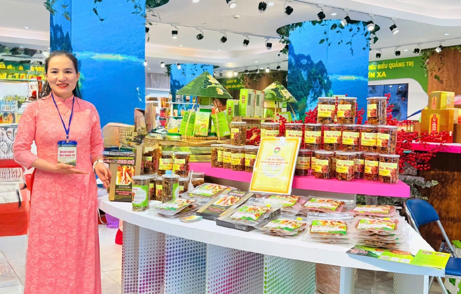 Các doanh nghiệp địa phương tích cực tham gia hội chợ, quảng bá sản phẩm nông sản Quảng Trị tới thị trường trong và ngoài nước.